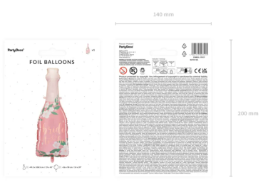 XXL Folienballon - Flasche: Bride to be - 36cm x 98 cm